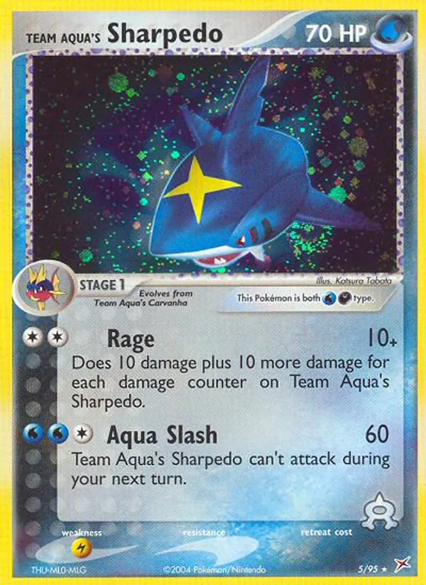 Team Aqua's Sharpedo card from Team Magma vs Team Aqua, number 5/95