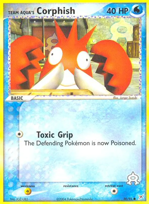 Kaart Team Aqua's Corphish uit Team Magma vs Team Aqua, nummer 50/95
