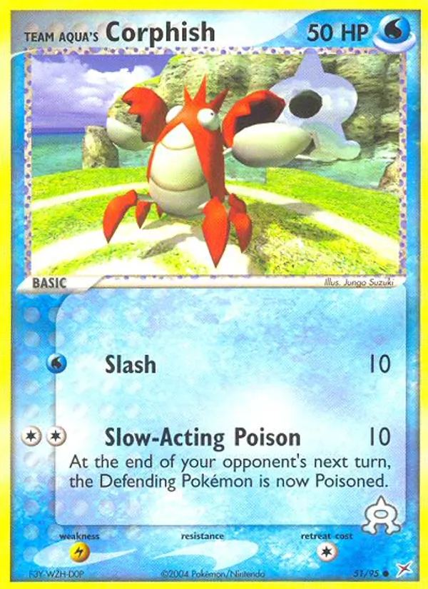 Kartu Team Aqua's Corphish dari Team Magma vs Team Aqua, nomor 51/95