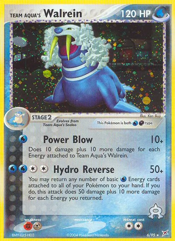 Team Aqua's Walrein card from Team Magma vs Team Aqua, number 6/95