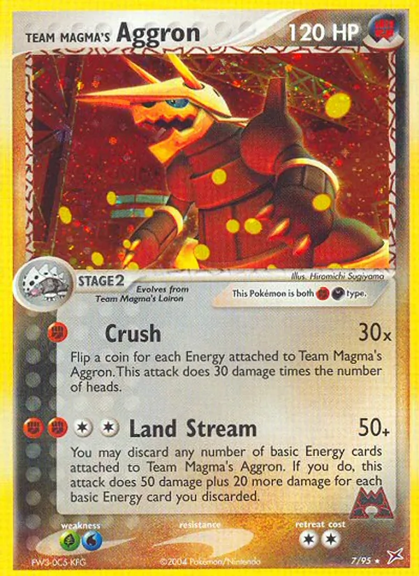 Kartu Team Magma's Aggron dari Team Magma vs Team Aqua, nomor 7/95