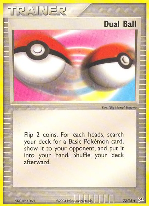 Kartu Dual Ball dari Team Magma vs Team Aqua, nomor 72/95