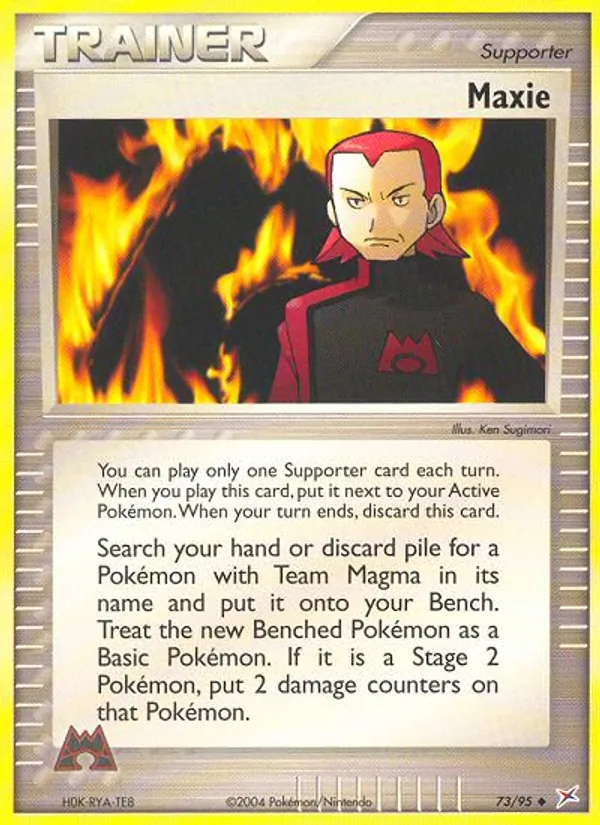 Kartu Maxie dari Team Magma vs Team Aqua, nomor 73/95