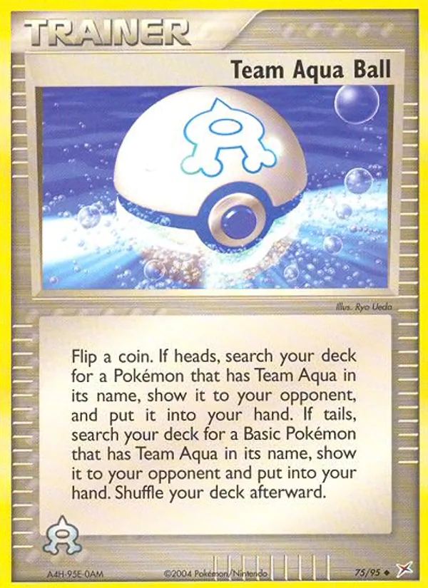 Kaart Team Aqua Ball uit Team Magma vs Team Aqua, nummer 75/95