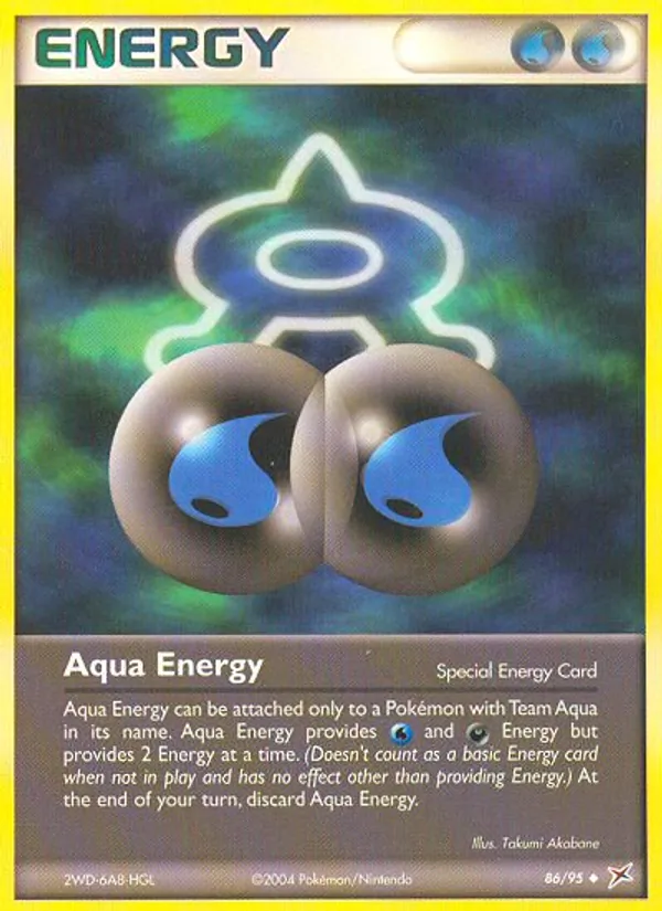 Kartu Aqua Energy dari Team Magma vs Team Aqua, nomor 86/95
