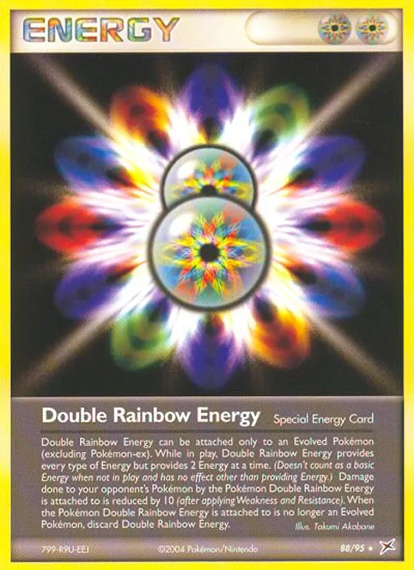 Kartu Double Rainbow Energy dari Team Magma vs Team Aqua, nomor 88/95