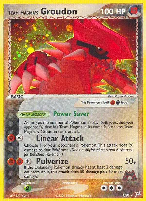 Team Magma's Groudon card from Team Magma vs Team Aqua, number 9/95