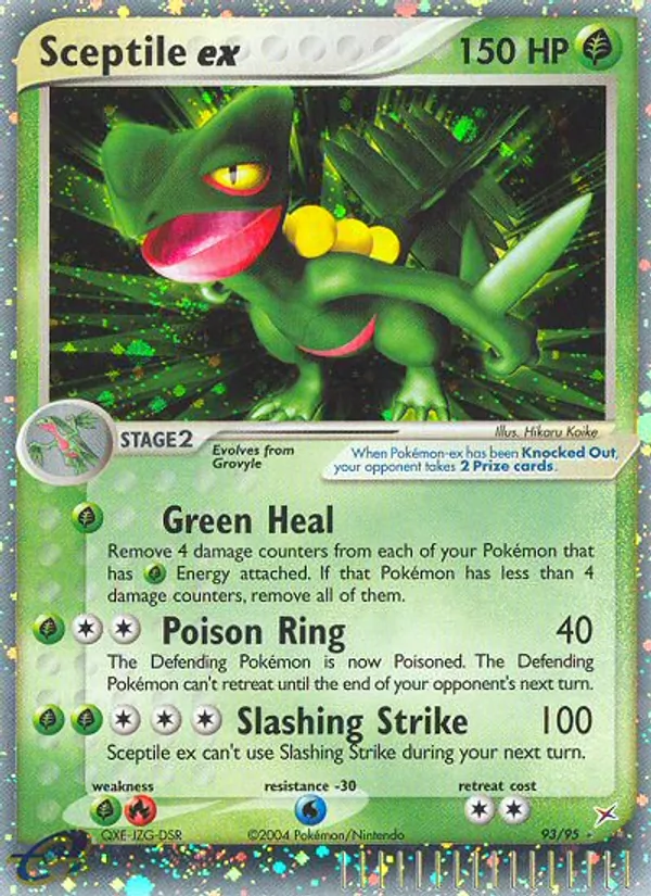 Sceptile ex card from Team Magma vs Team Aqua, number 93/95