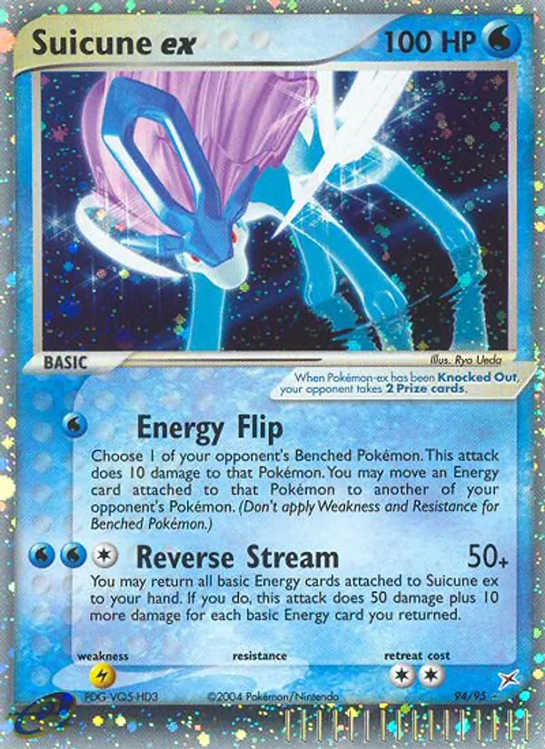 Suicune ex card from Team Magma vs Team Aqua, number 94/95