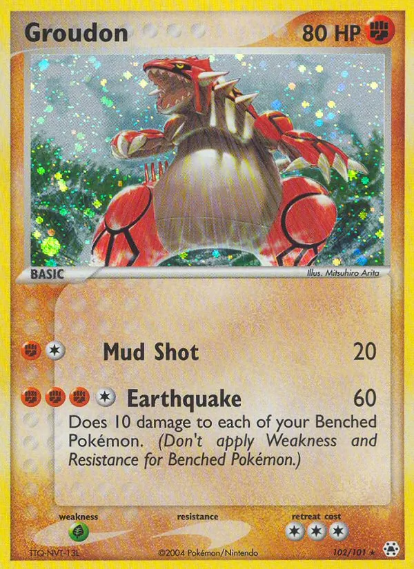 Groudon card from Hidden Legends, number 102/101