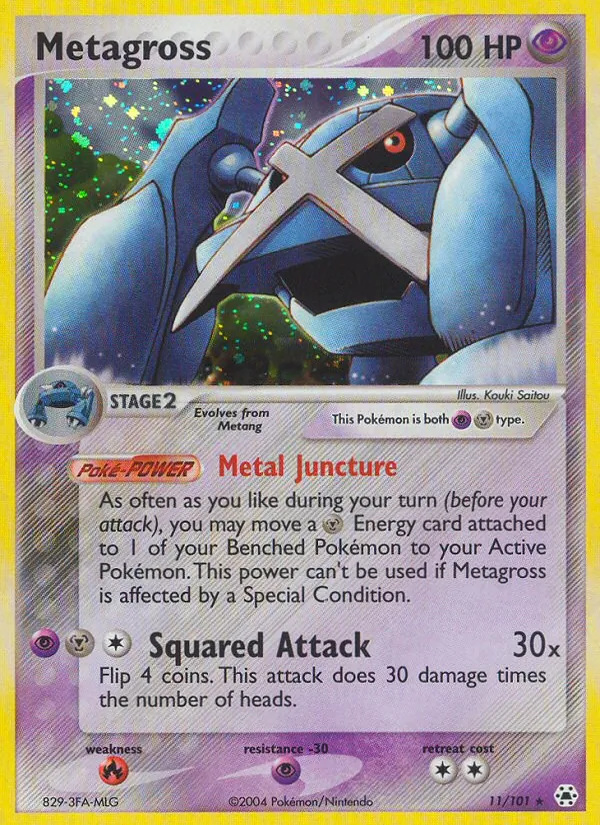 Metagross card from Hidden Legends, number 11/101