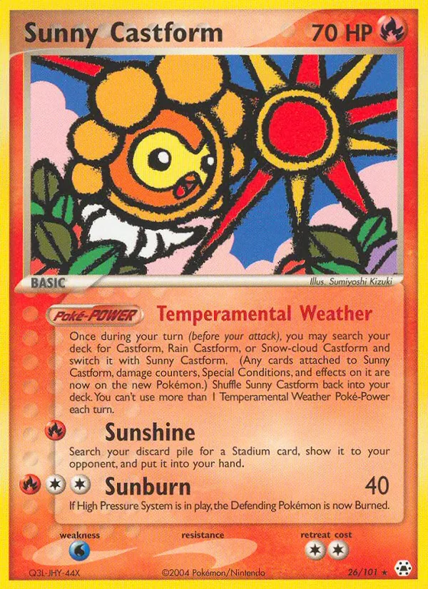 Karte Sunny Castform aus Hidden Legends, Nummer 26/101