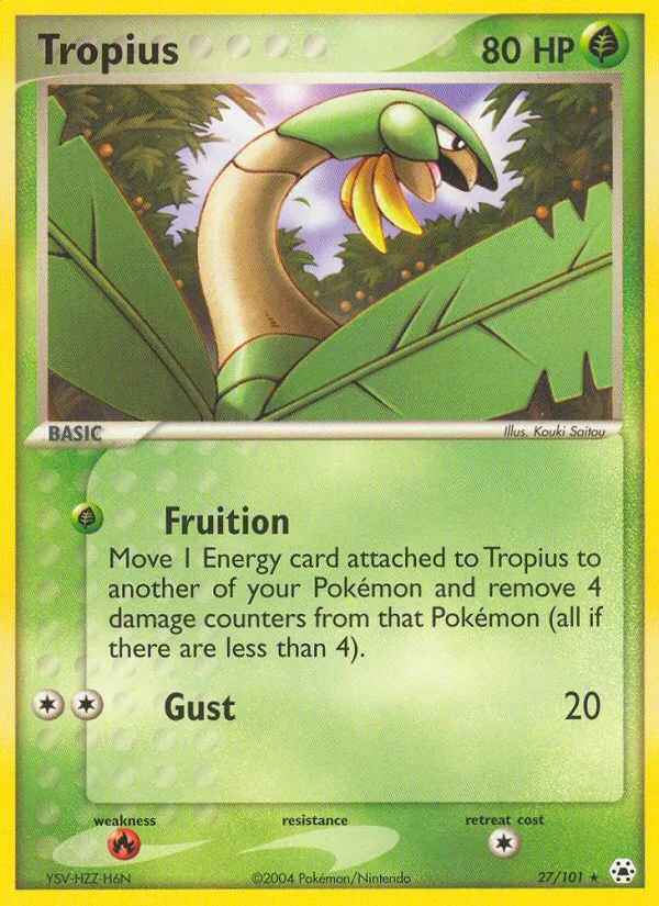 Kaart Tropius uit Hidden Legends, nummer 27/101