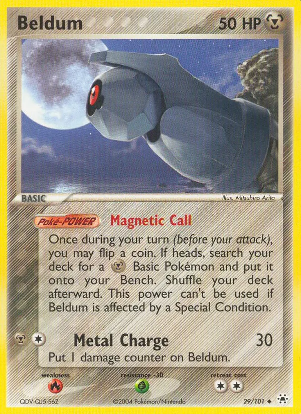 Beldum card from Hidden Legends, number 29/101