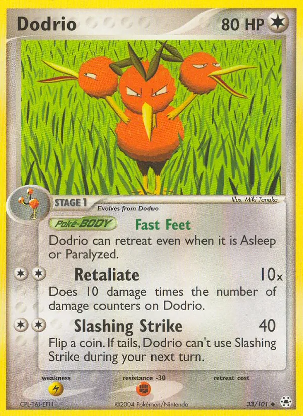 Kaart Dodrio uit Hidden Legends, nummer 33/101
