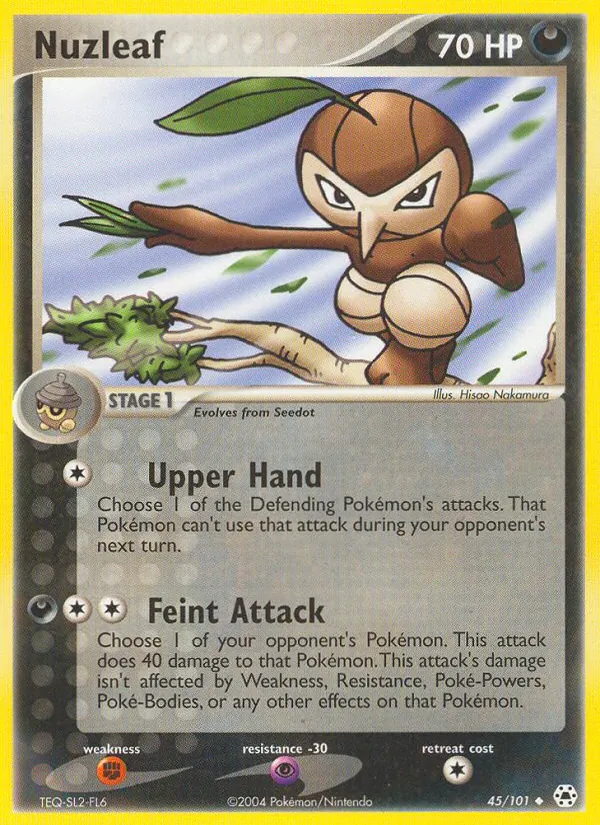 Kartu Nuzleaf dari Hidden Legends, nomor 45/101