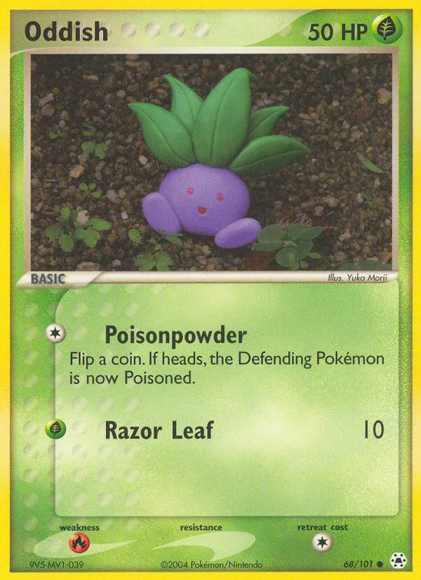 Kartu Oddish dari Hidden Legends, nomor 68/101