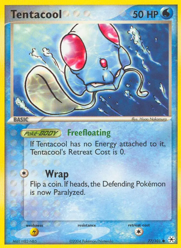 Kartu Tentacool dari Hidden Legends, nomor 77/101
