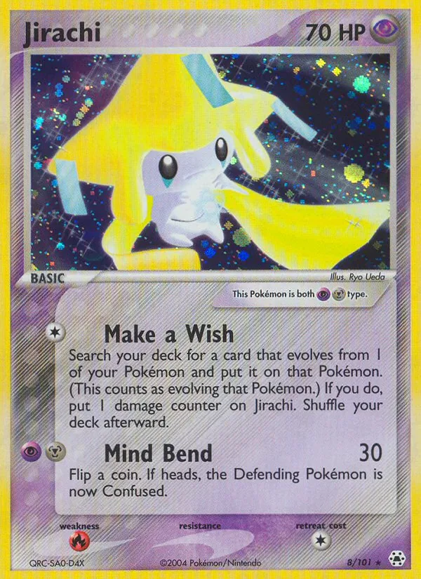 Jirachi card from Hidden Legends, number 8/101