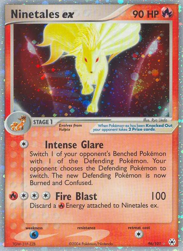 Ninetales ex card from Hidden Legends, number 96/101
