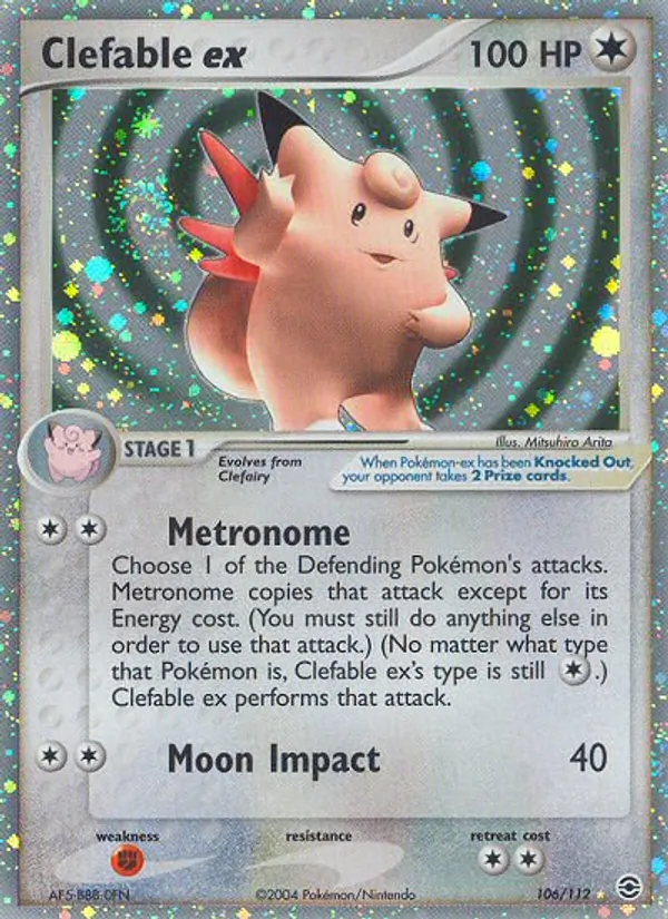 Clefable ex card from FireRed & LeafGreen, number 106/112