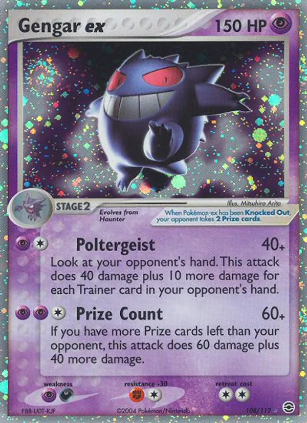 Carta Gengar ex de la expansión FireRed & LeafGreen, número 108/112
