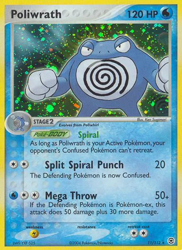 Poliwrath card from FireRed & LeafGreen, number 11/112