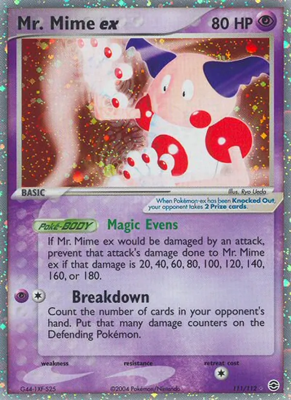 Mr. Mime ex card from FireRed & LeafGreen, number 111/112