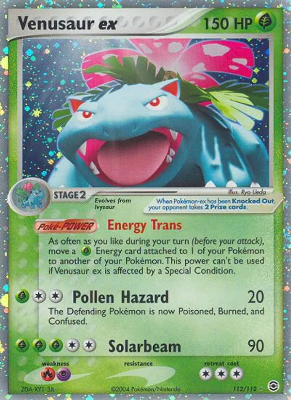 Venusaur ex card from FireRed & LeafGreen, number 112/112