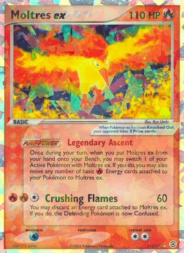 Moltres ex card from FireRed & LeafGreen, number 115/112