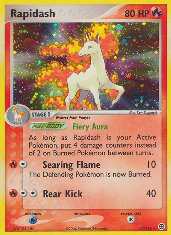 Rapidash card from FireRed & LeafGreen, number 13/112