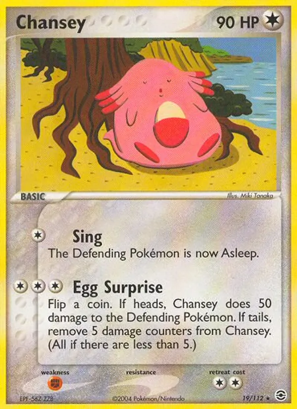 Carta Chansey de la expansión FireRed & LeafGreen, número 19/112