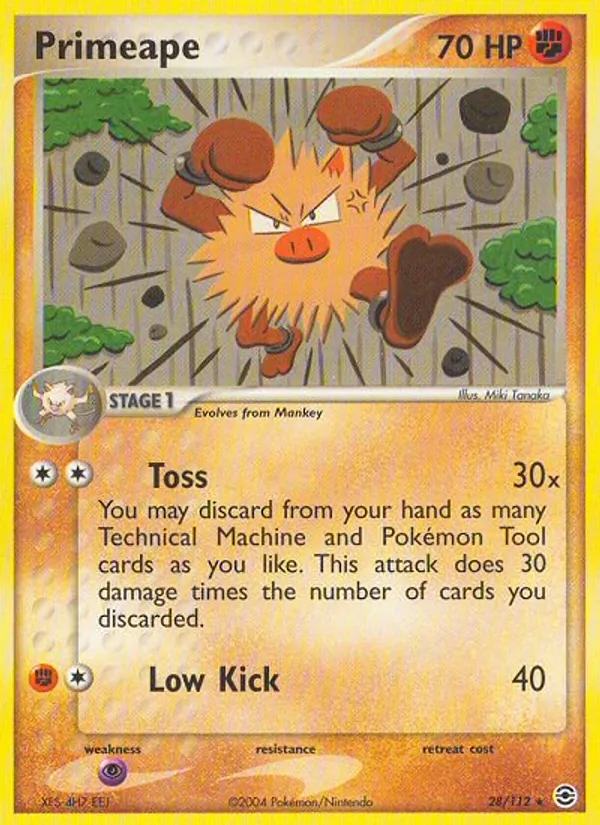 Kaart Primeape uit FireRed & LeafGreen, nummer 28/112