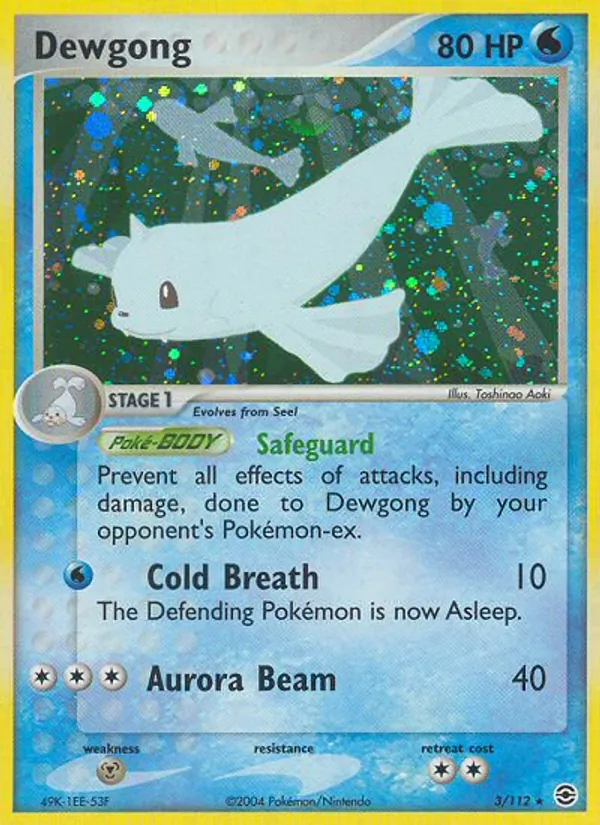 Dewgong card from FireRed & LeafGreen, number 3/112