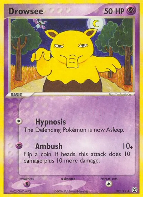 Kartu Drowzee dari FireRed & LeafGreen, nomor 32/112