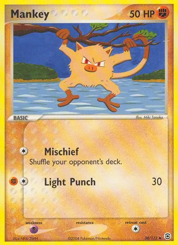 Kartu Mankey dari FireRed & LeafGreen, nomor 38/112