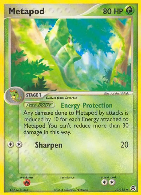 Kartu Metapod dari FireRed & LeafGreen, nomor 39/112