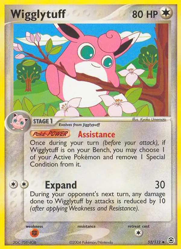 Kaart Wigglytuff uit FireRed & LeafGreen, nummer 52/112