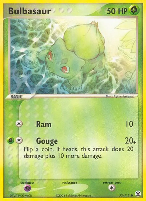 Kartu Bulbasaur dari FireRed & LeafGreen, nomor 55/112