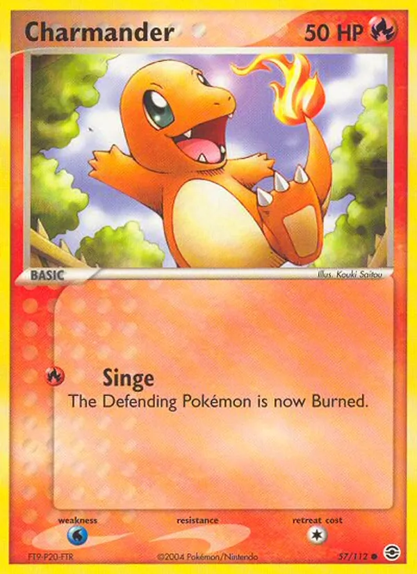 Kartu Charmander dari FireRed & LeafGreen, nomor 57/112
