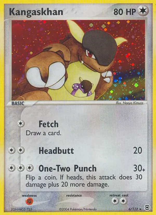 Kangaskhan card from FireRed & LeafGreen, number 6/112