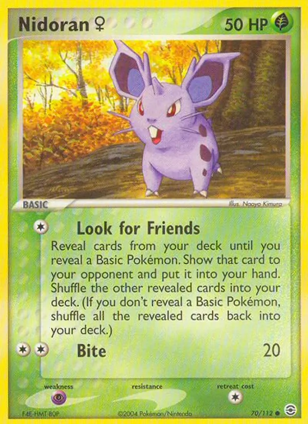 Kaart Nidoran♀ uit FireRed & LeafGreen, nummer 70/112