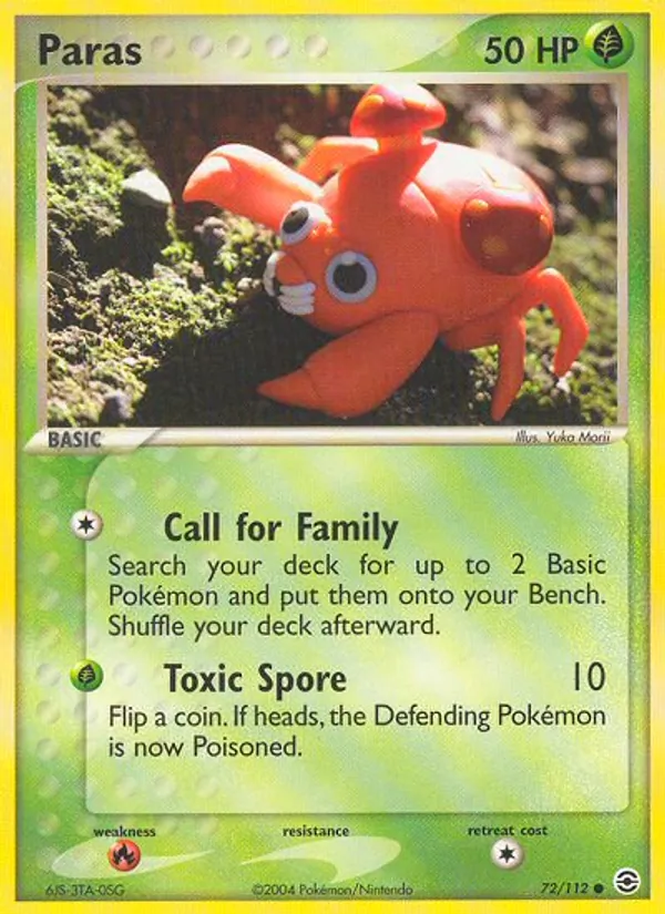 Kaart Paras uit FireRed & LeafGreen, nummer 72/112
