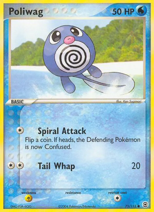 Kartu Poliwag dari FireRed & LeafGreen, nomor 75/112