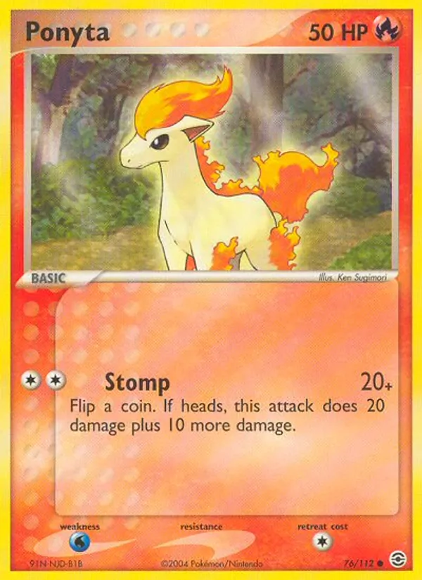Kaart Ponyta uit FireRed & LeafGreen, nummer 76/112
