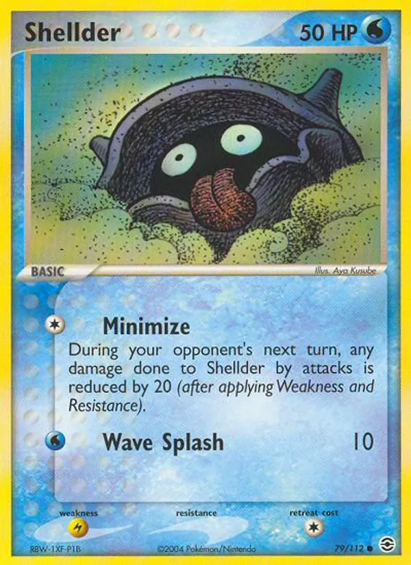 Shellder card from FireRed & LeafGreen, number 79/112