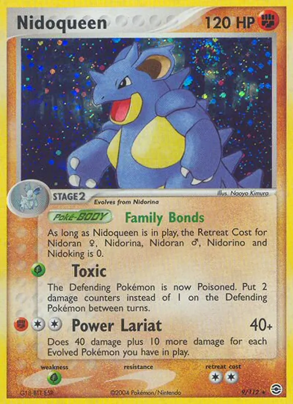 Nidoqueen card from FireRed & LeafGreen, number 9/112