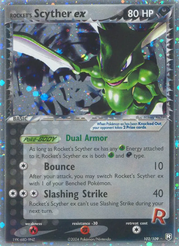Rocket's Scyther ex card from Team Rocket Returns, number 102/109