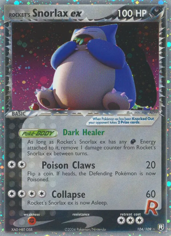 Rocket's Snorlax ex card from Team Rocket Returns, number 104/109