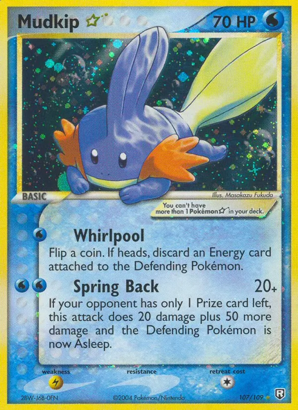 Kaart Mudkip ☆ uit Team Rocket Returns, nummer 107/109